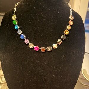 Silver Tone colorful crystal Necklace